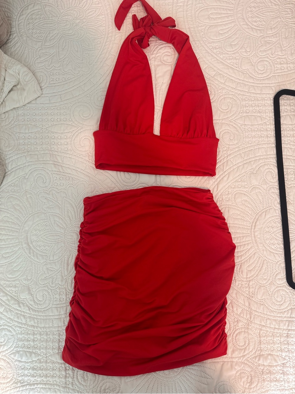 Red Two-Piece Halter Club Set